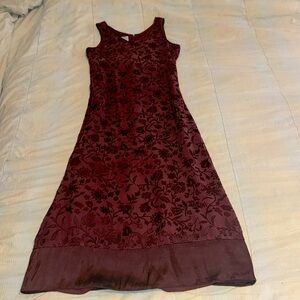 Vintage Laura Ashley silk and velvet sheath dress